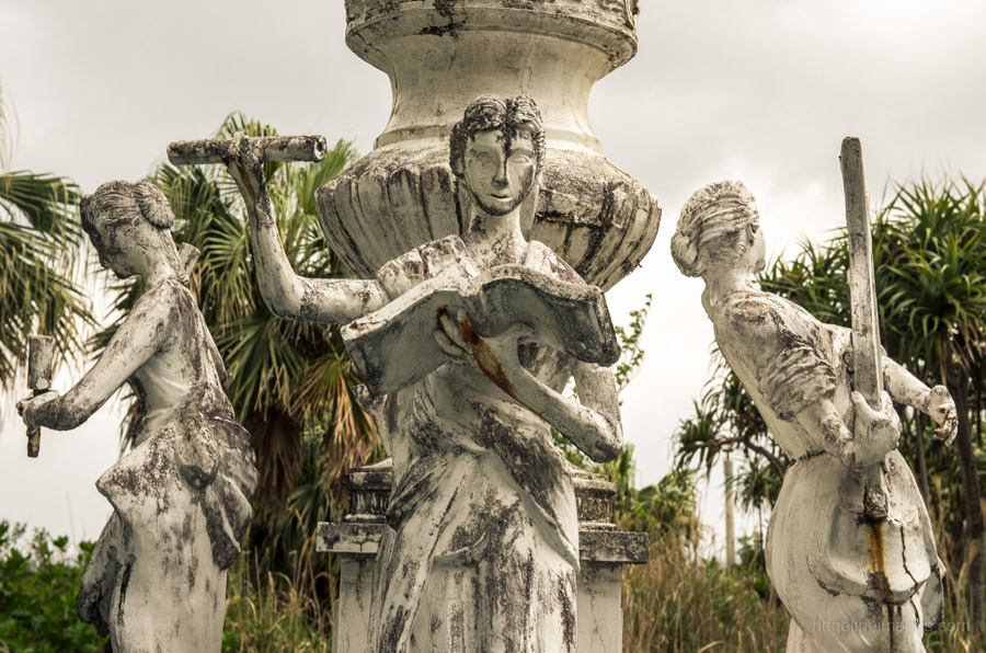 Plaster statues well past their prime