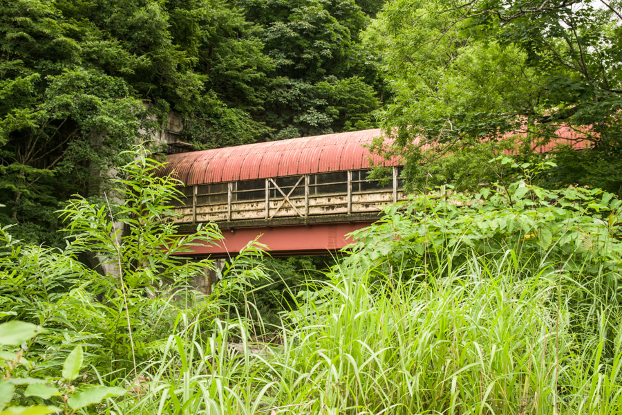 Outside the pedestrian bridge